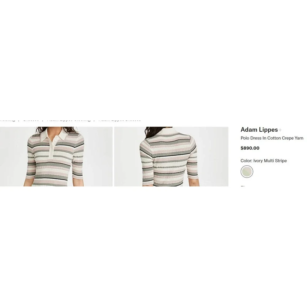 Adam Lippes Striped Midi Polo Dress - Picture 2 of 15